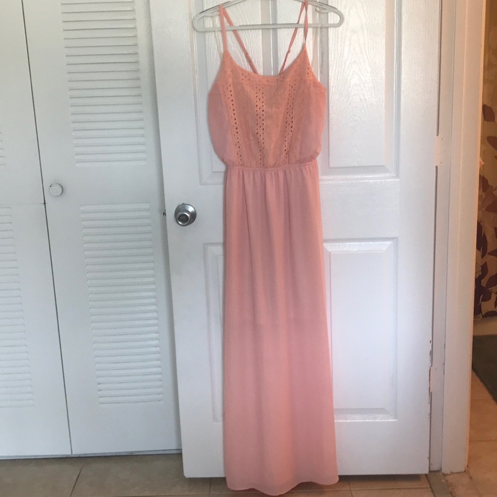 SOLD No Boundaries peach maxi dress